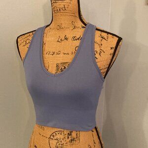 Athleta Blue Fitted Crop Tank Top Women Size Small